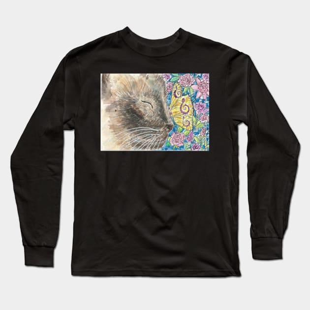 Siamese cat butterfly Long Sleeve T-Shirt by SamsArtworks